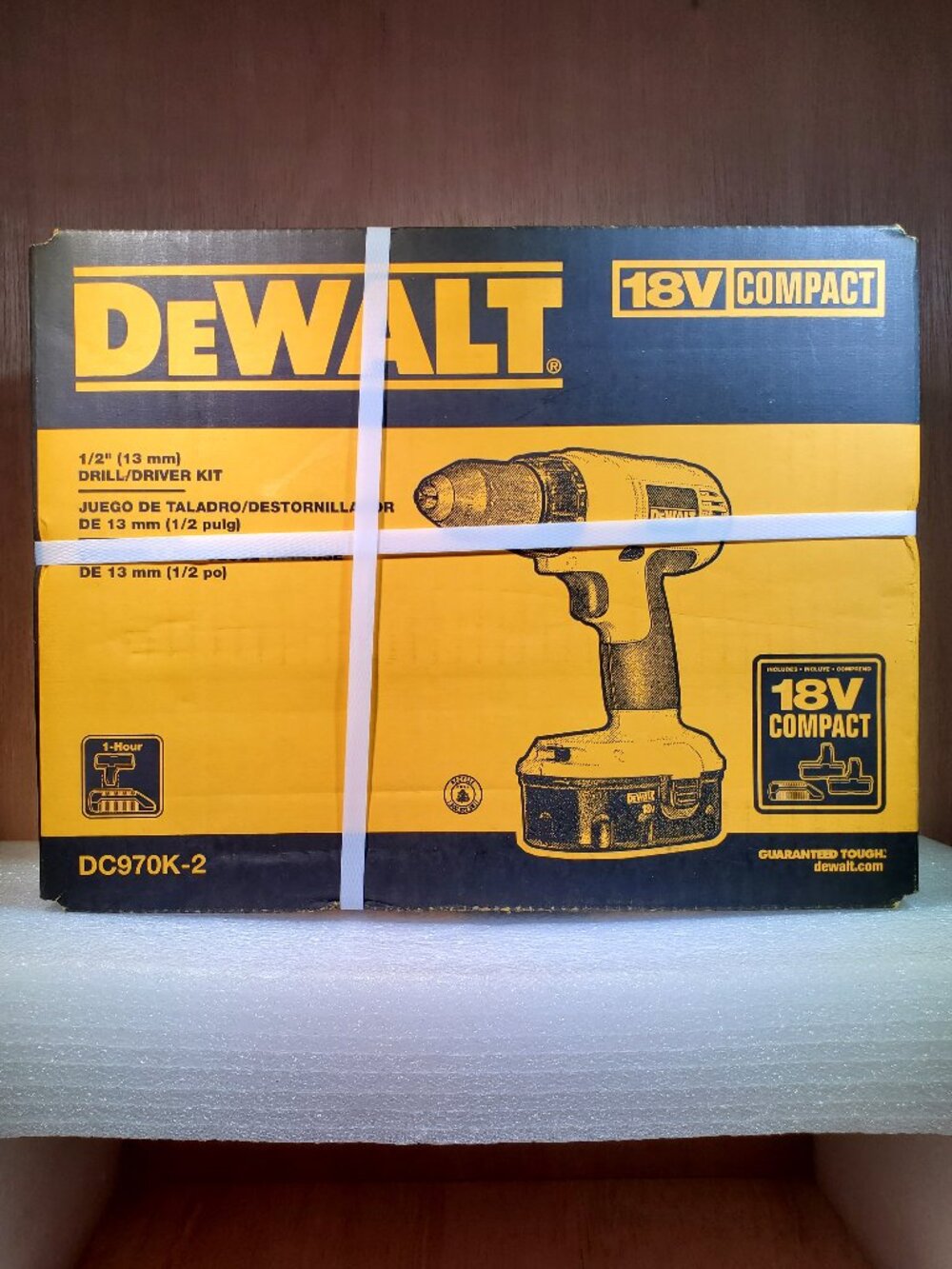 VINTAGE DEWALT 18 VOLT DC970K-2.. 1/2 INCH DRILL DRIVER KIT-NEW IN SEALED CARTON